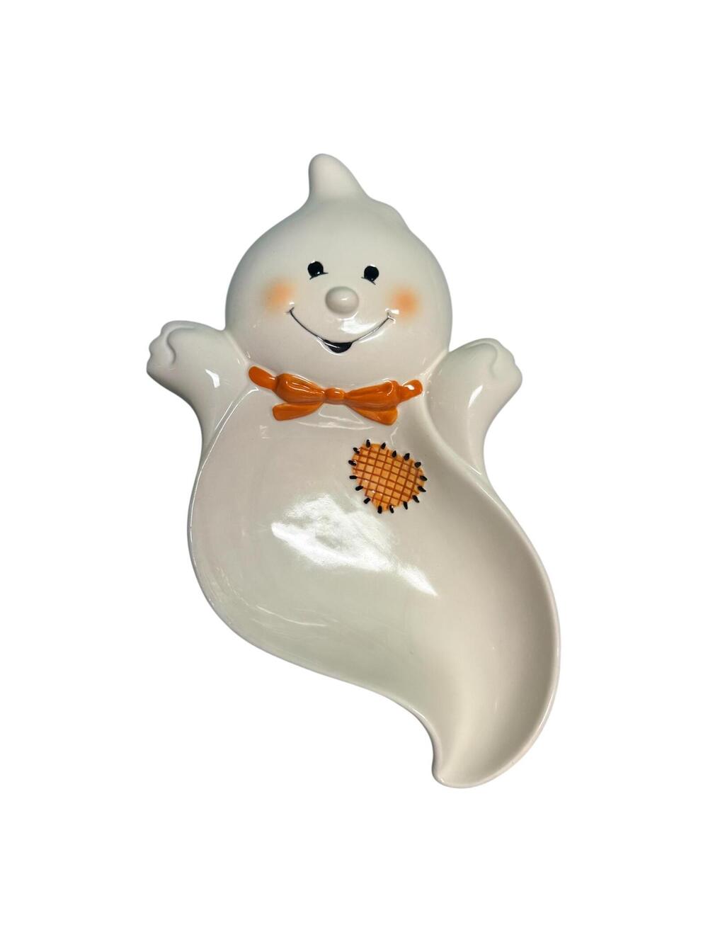 Hallmark Friendly Ghost Ceramic Candy Dish | Vintage Halloween Decor